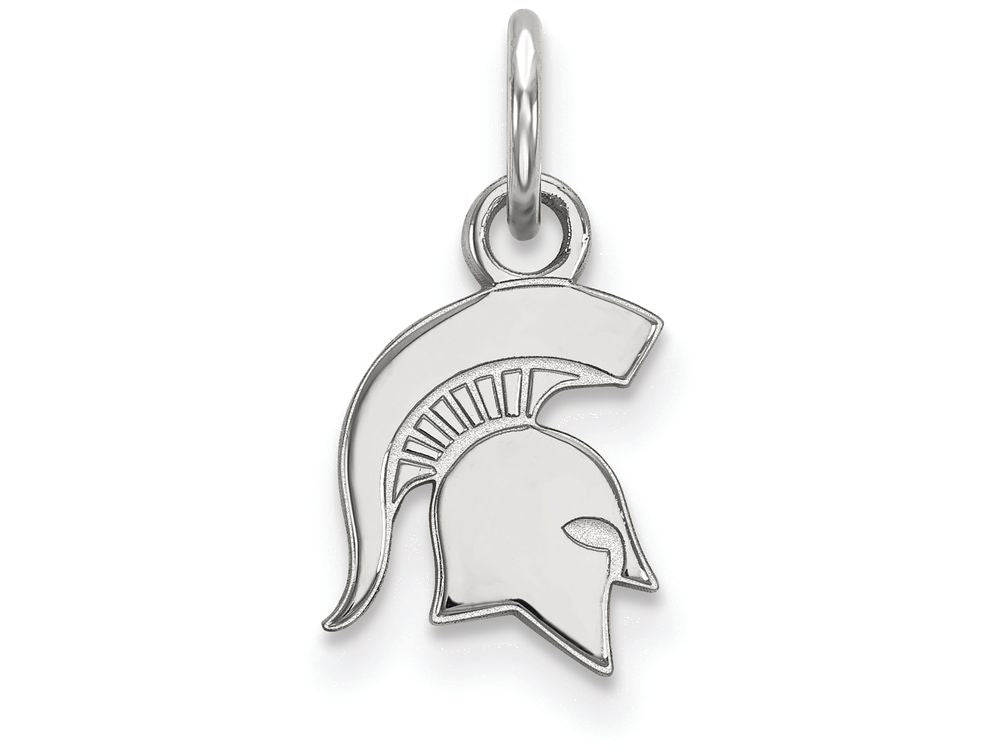 14k White Gold Logoart Michigan State University Extra Small Pendant