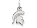 14k White Gold Logoart Michigan State University Extra Small Pendant
