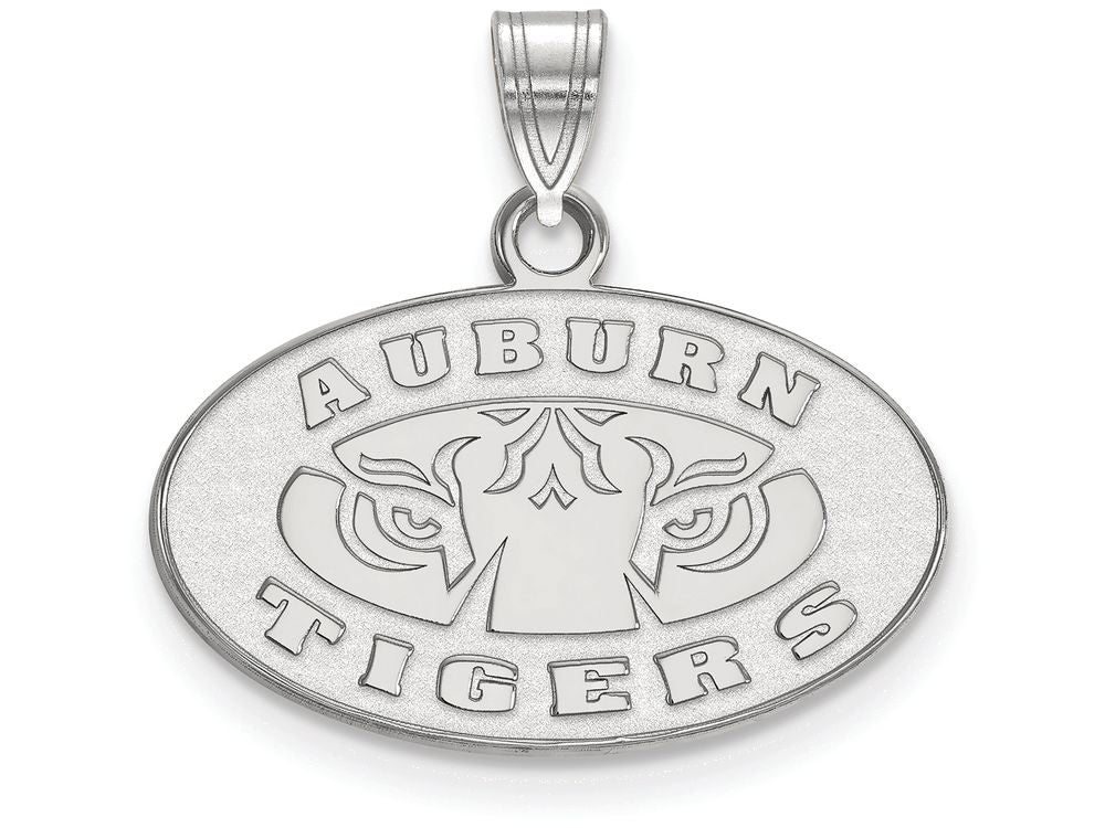 14k White Gold Logoart Auburn University Small Pendant