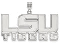 14k White Gold Logoart Louisiana State University Large Pendant