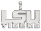 14k White Gold Logoart Louisiana State University Large Pendant