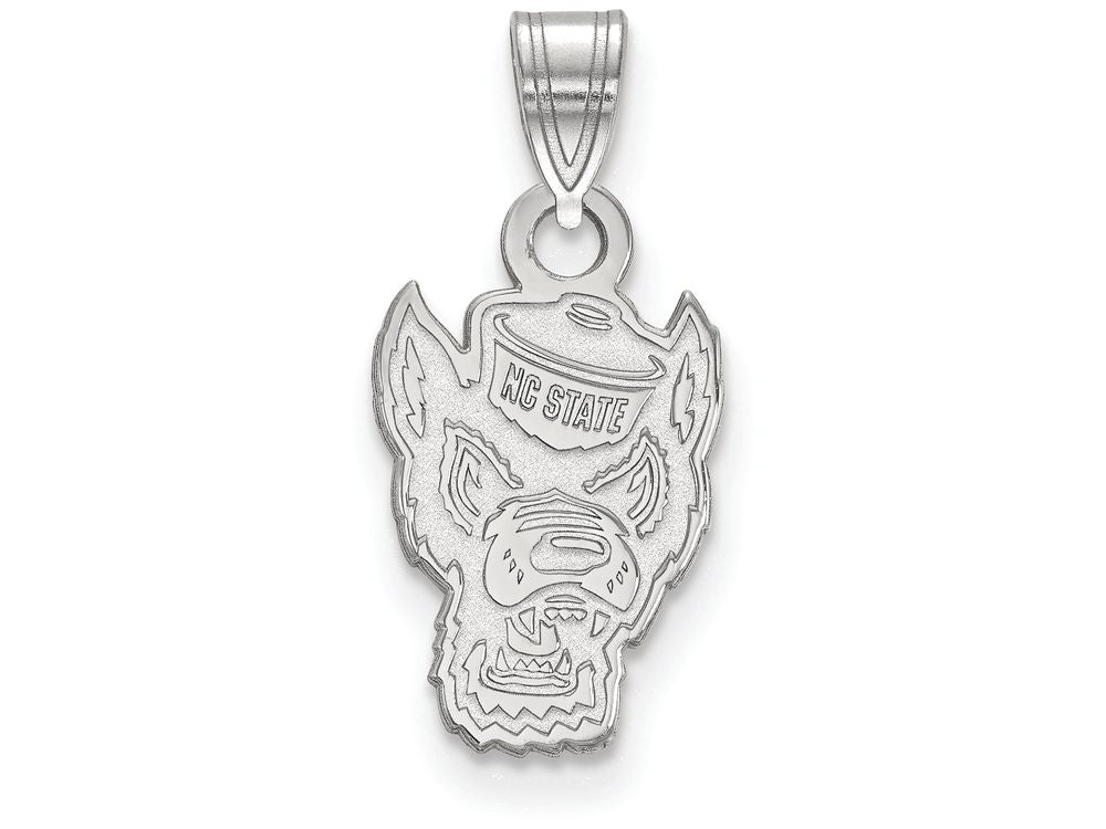 14k White Gold Logoart North Carolina State University Small Pendant