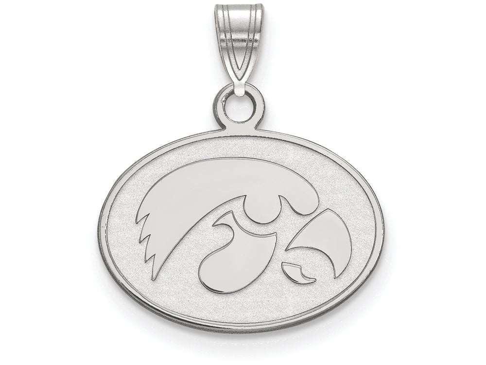 14k White Gold Logoart University Of Iowa Small Pendant