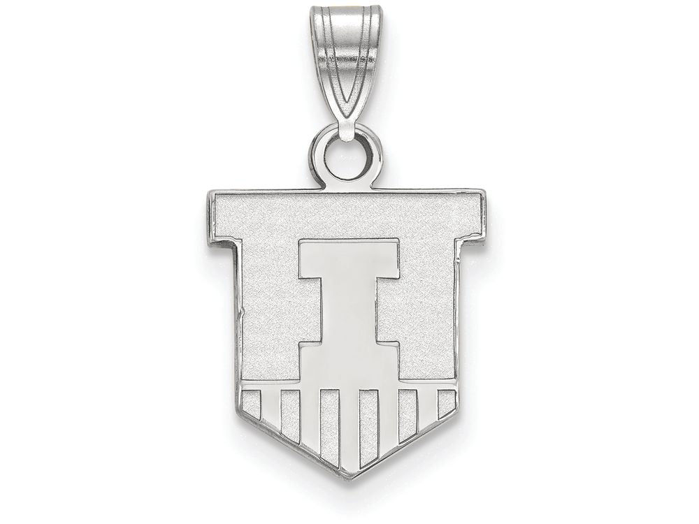14k White Gold Logoart University Of Illinois Small Pendant