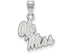 14k White Gold Logoart University Of Mississippi Small Pendant