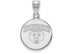 14k White Gold Logoart Baylor University Medium Disc Pendant