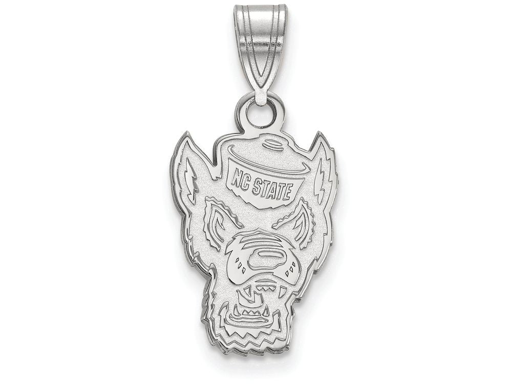 14k White Gold Logoart North Carolina State University Medium Pendant