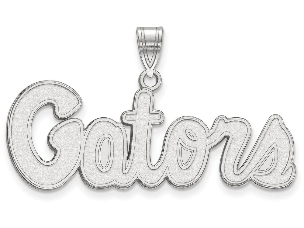 14k White Gold Logoart University Of Florida Medium Pendant