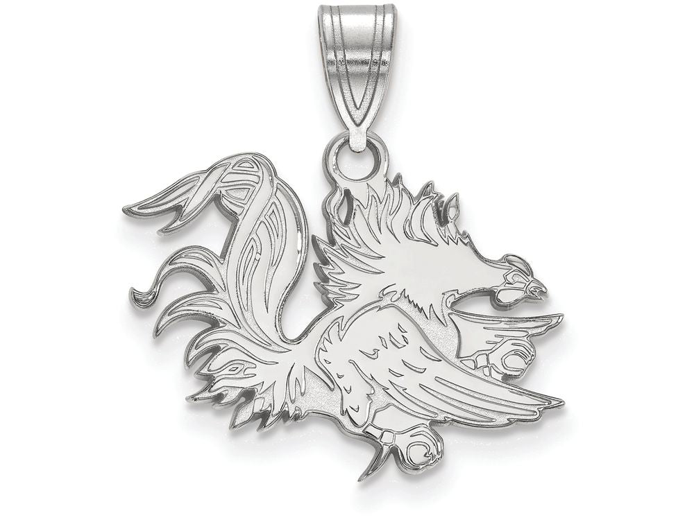 14k White Gold Logoart University Of South Carolina Medium Pendant