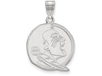 14k White Gold Logoart Florida State University Large Pendant