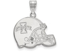 14k White Gold Logoart Iowa State University Football Helmet Pendant