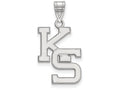 14k White Gold Logoart Kansas State University Large Pendant