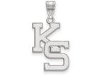 14k White Gold Logoart Kansas State University Large Pendant