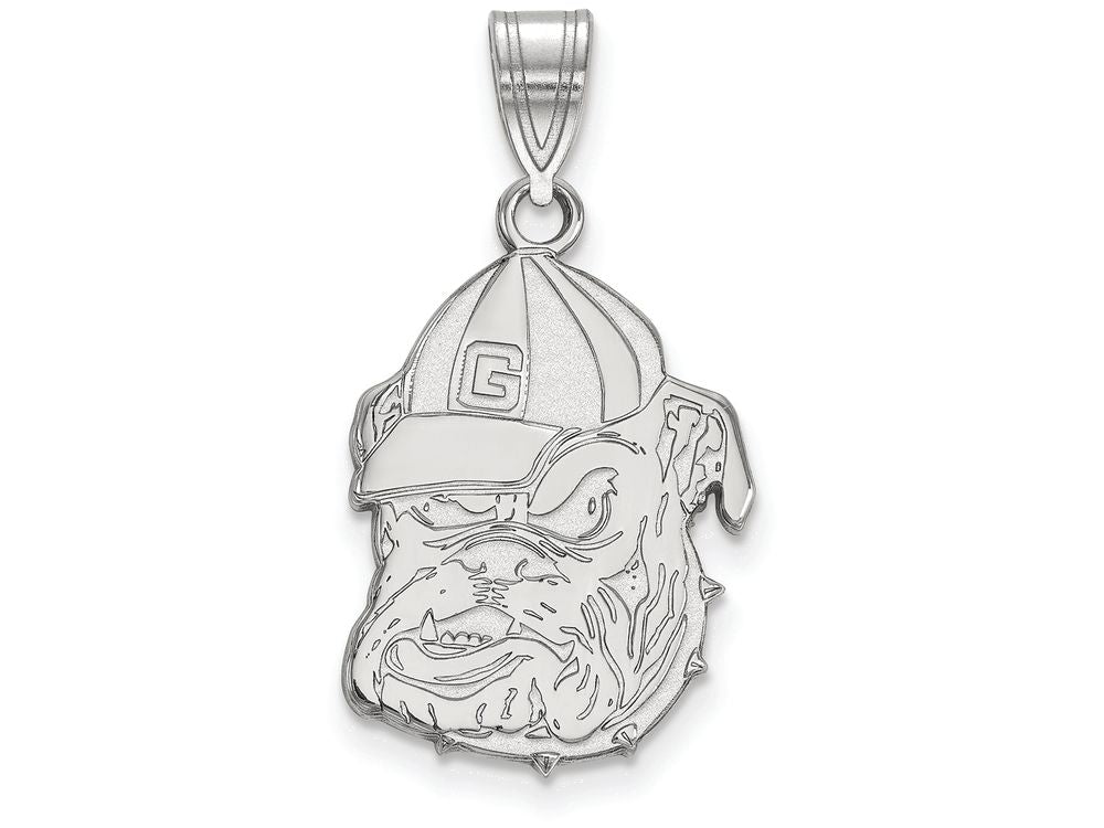 14k White Gold Logoart University Of Georgia Large Pendant
