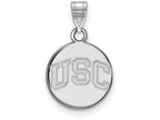 Logoart 14k White Gold University Of Southern California Small Disc Pendant