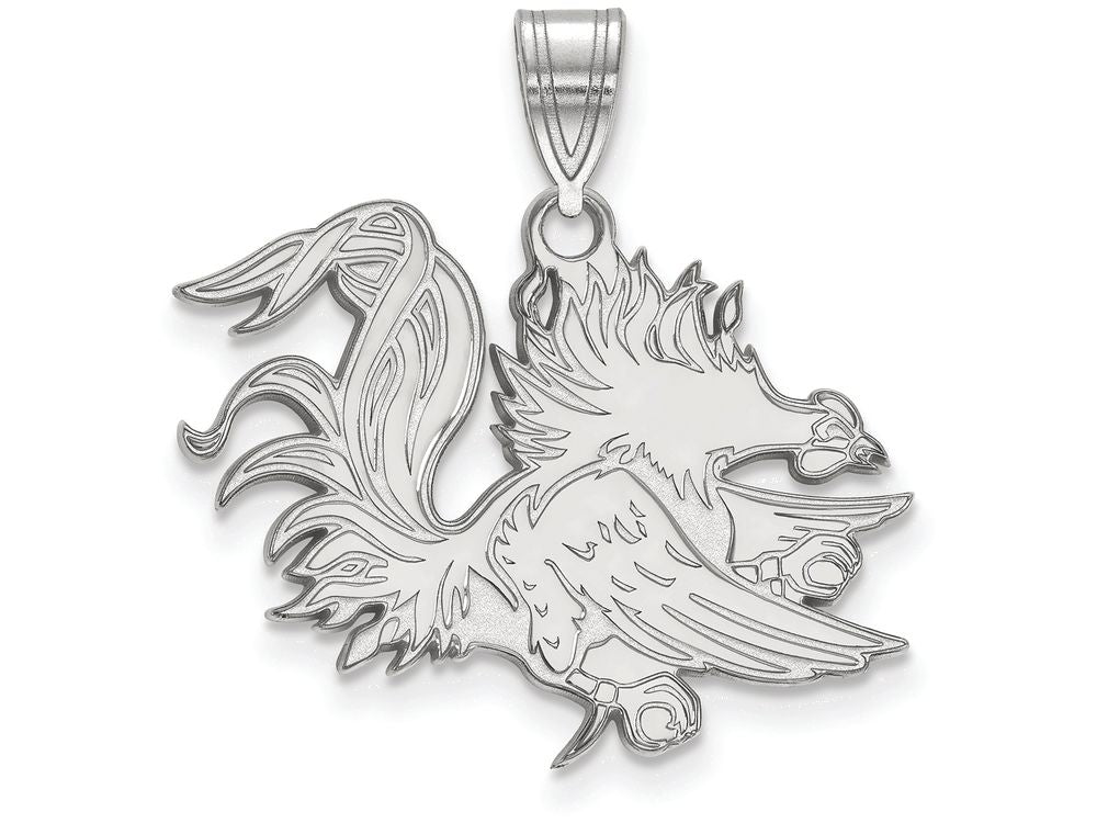 14k White Gold Logoart University Of South Carolina Large Pendant