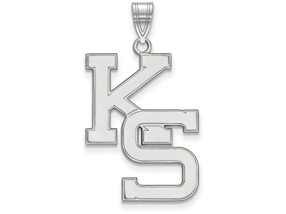 14k White Gold Logoart Kansas State University Extra Large  Pendant