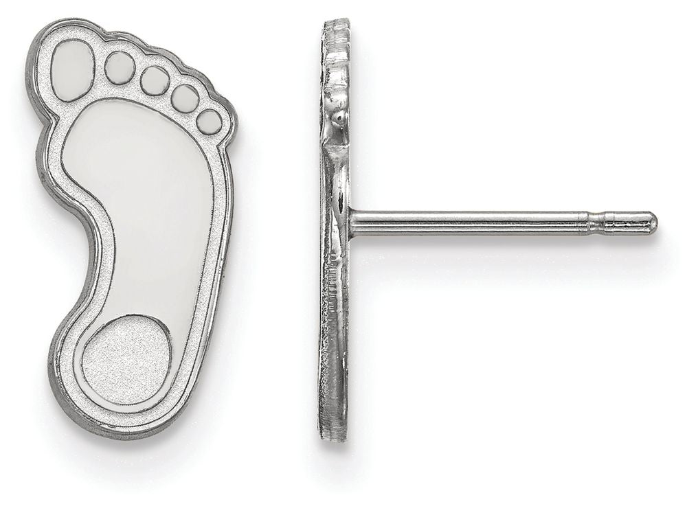 14k White Gold Logoart University Of North Carolina Small Post Earrings