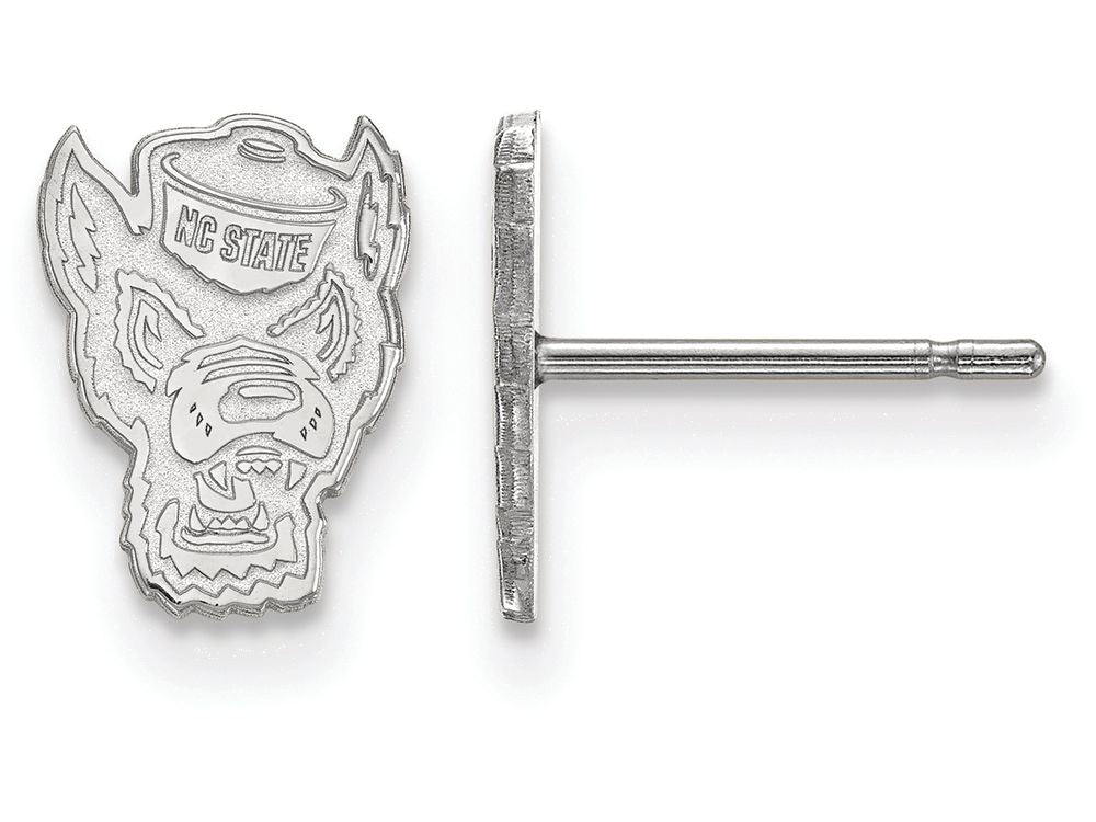 14k White Gold Logoart North Carolina State University Extra Small Post Earrings