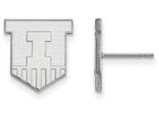 14k White Gold Logoart University Of Illinois Small Post Earrings