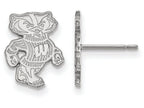 14k White Gold Logoart University Of Wisconsin Small Post Earrings