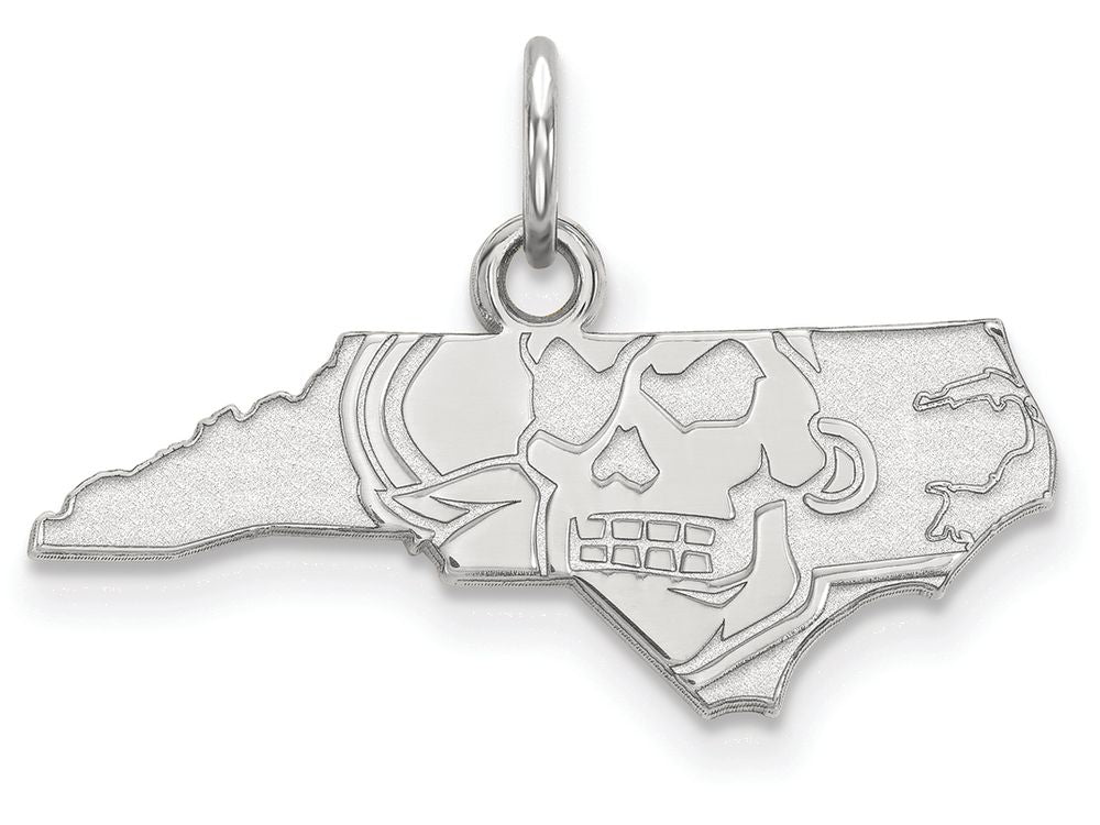 14k White Gold Logoart East Carolina University Extra Small Pendant