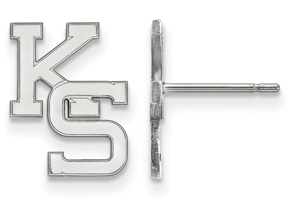 14k White Gold Logoart Kansas State University Small Post Earrings