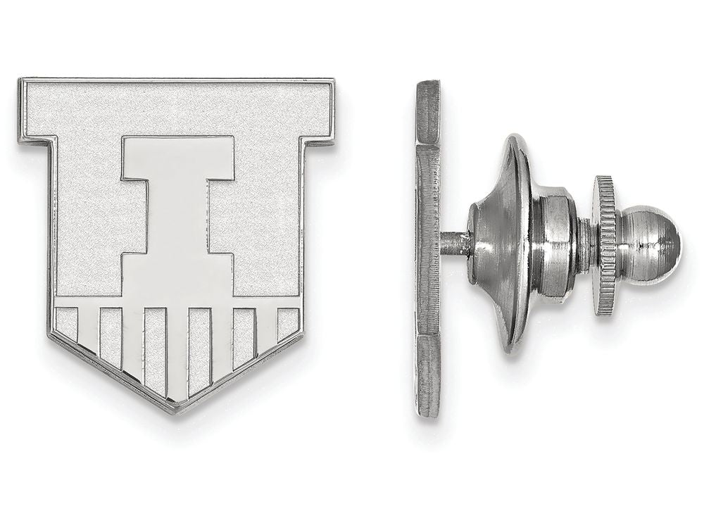 14k White Gold Logoart University Of Illinois Lapel Pin