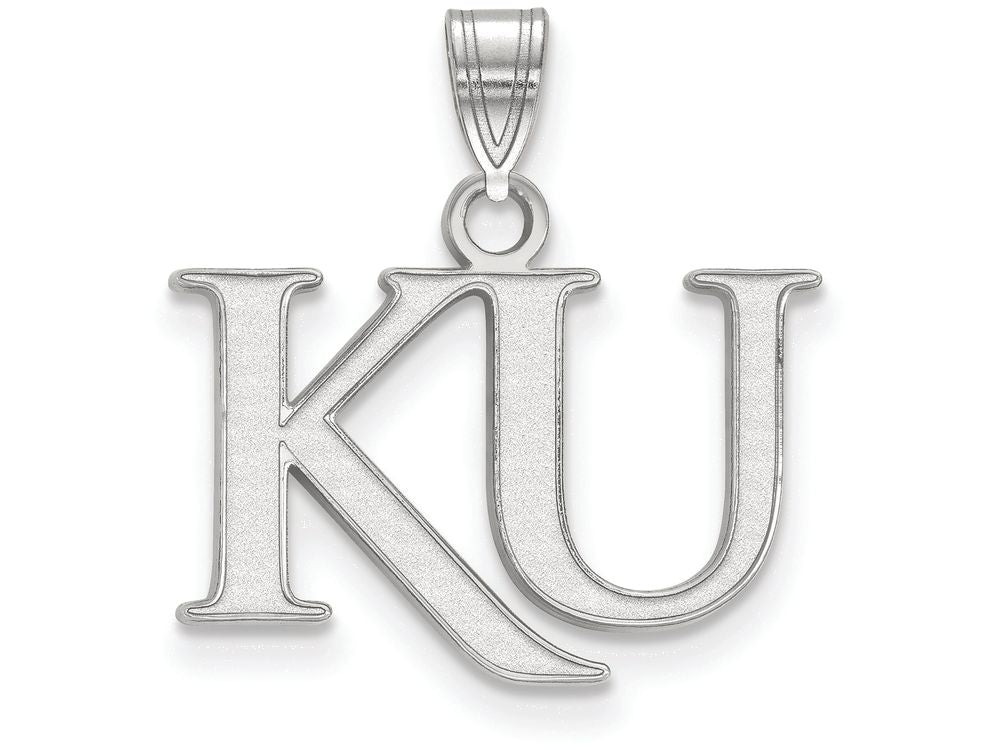 14k White Gold Logoart University Of Kansas Small Pendant