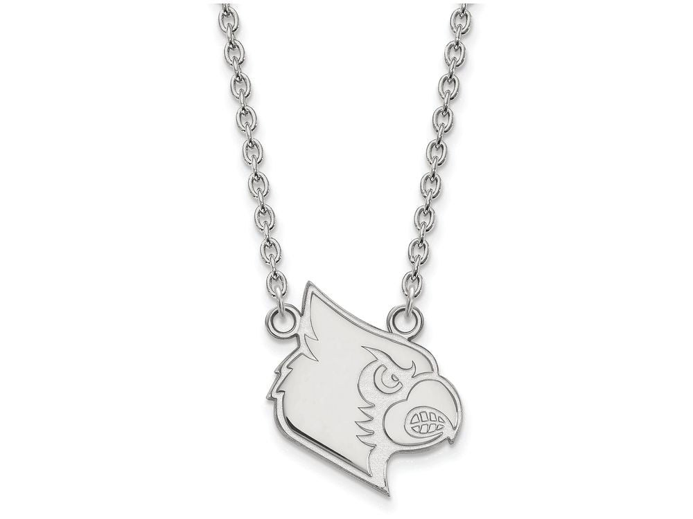 14k White Gold Logoart University Of Louisville Large Pendant Necklace
