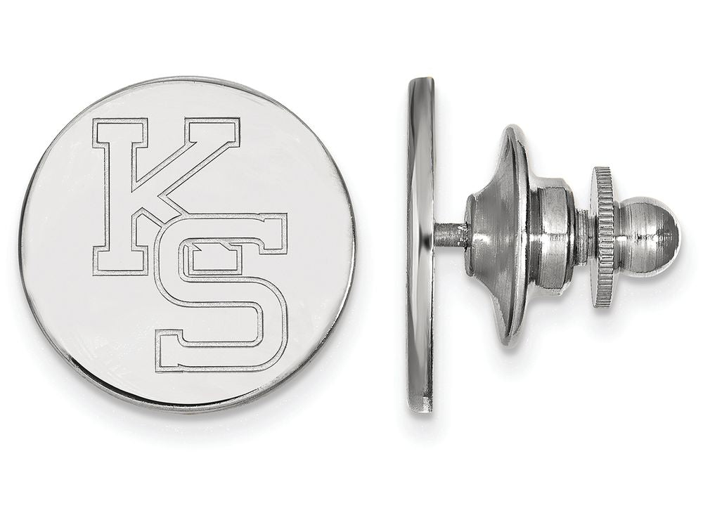14k White Gold Logoart Kansas State University Lapel Pin