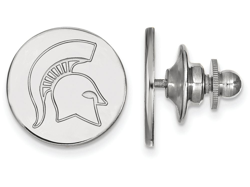 14k White Gold Logoart Michigan State University Lapel Pin