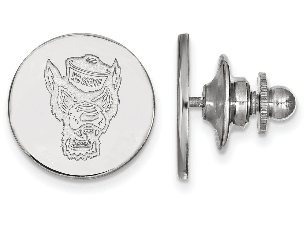 14k White Gold Logoart North Carolina State University Lapel Pin