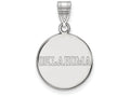 14k White Gold Logoart University Of Oklahoma Medium Disc Pendant