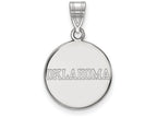 14k White Gold Logoart University Of Oklahoma Medium Disc Pendant