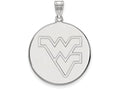 14k White Gold Logoart West Virginia University Extra Large  Disc Pendant