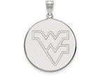 14k White Gold Logoart West Virginia University Extra Large  Disc Pendant