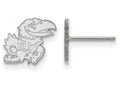 14k White Gold Logoart University Of Kansas Extra Small Post Earrings