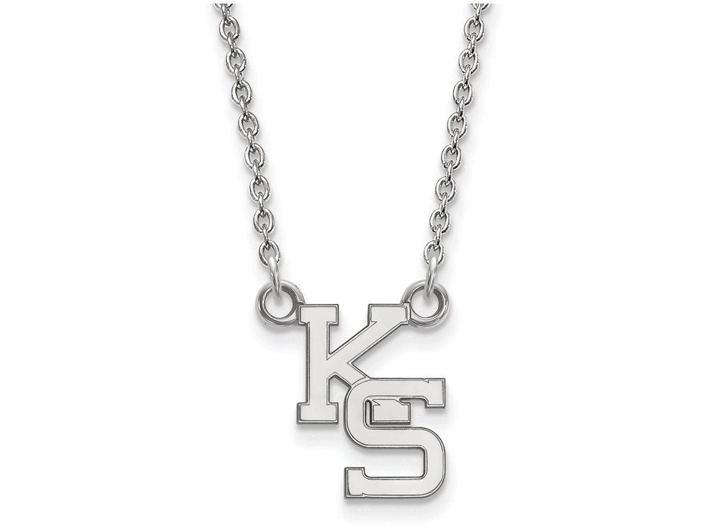 14k White Gold Logoart Kansas State University Small Pendant Necklace