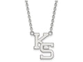 14k White Gold Logoart Kansas State University Large Pendant Necklace
