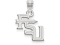 14k White Gold Logoart Florida State University Small Pendant