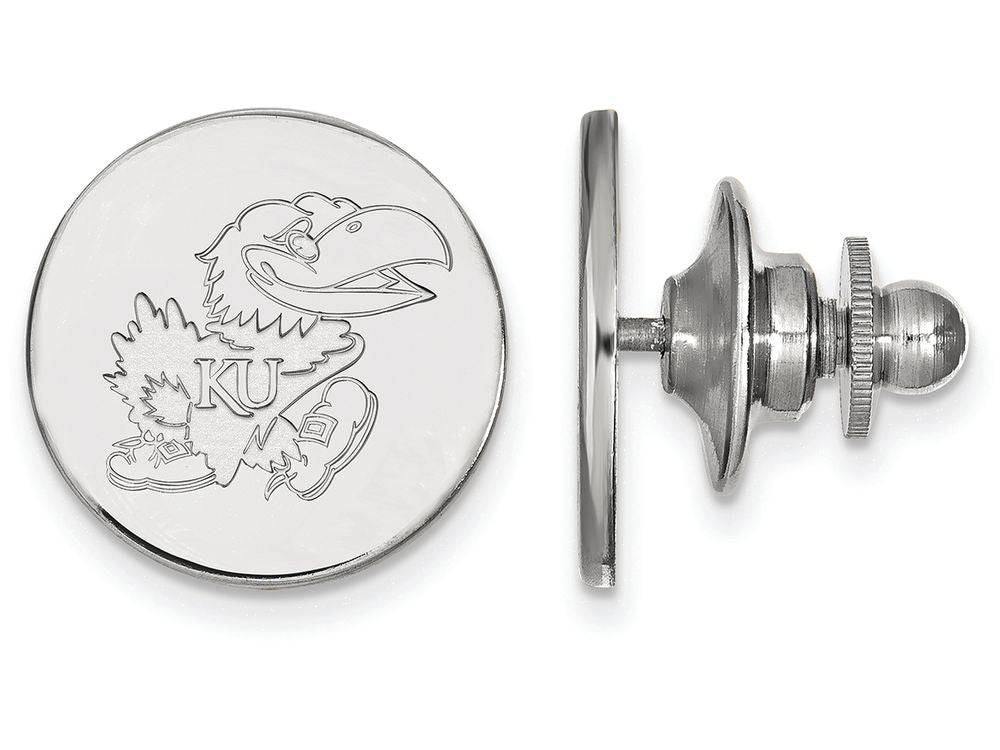 14k White Gold Logoart University Of Kansas Lapel Pin