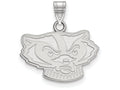 14k White Gold Logoart University Of Wisconsin Small Pendant