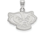 14k White Gold Logoart University Of Wisconsin Small Pendant