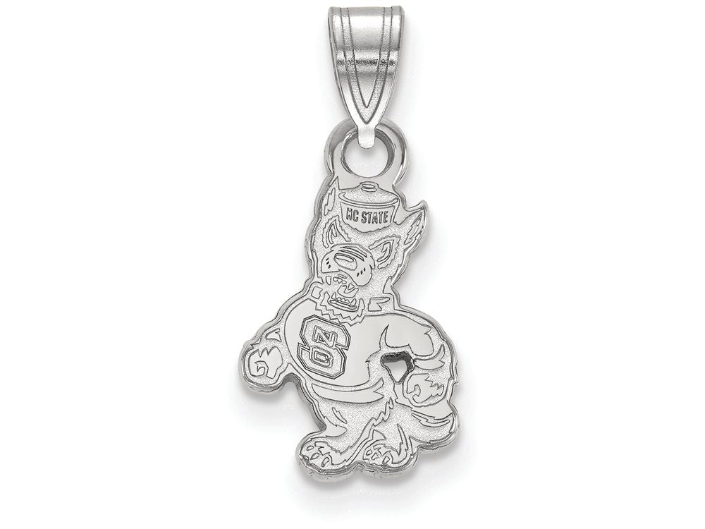 14k White Gold Logoart North Carolina State University Small Pendant