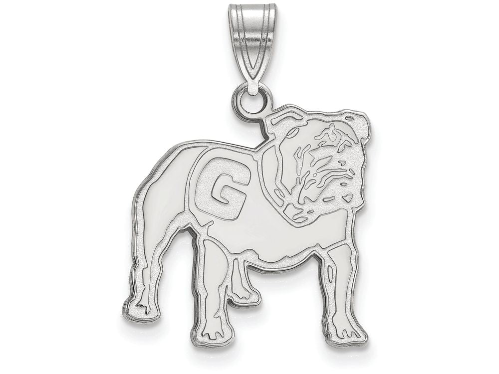 14k White Gold Logoart University Of Georgia Large Pendant