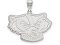 14k White Gold Logoart University Of Wisconsin Large Pendant