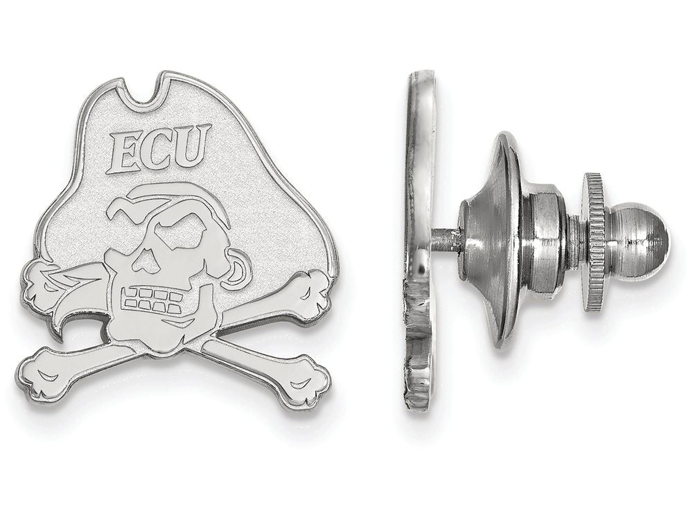 14k White Gold Logoart East Carolina University Lapel Pin