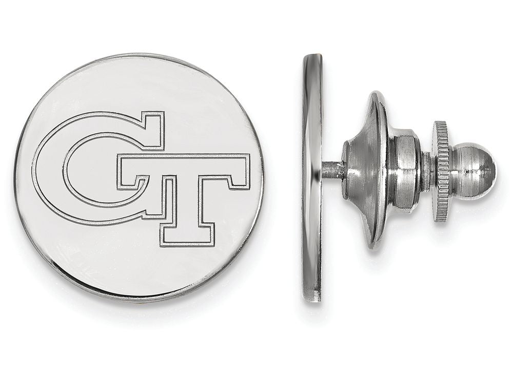 14k White Gold Logoart Georgia Institute Of Technology Lapel Pin