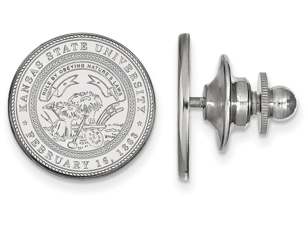 14k White Gold Logoart Kansas State University Crest Lapel Pin